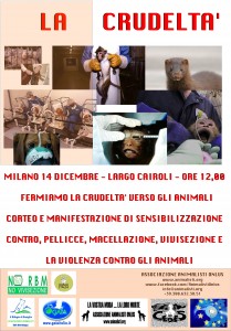 La Crudeltà - Manifestazione animalisti a Milano